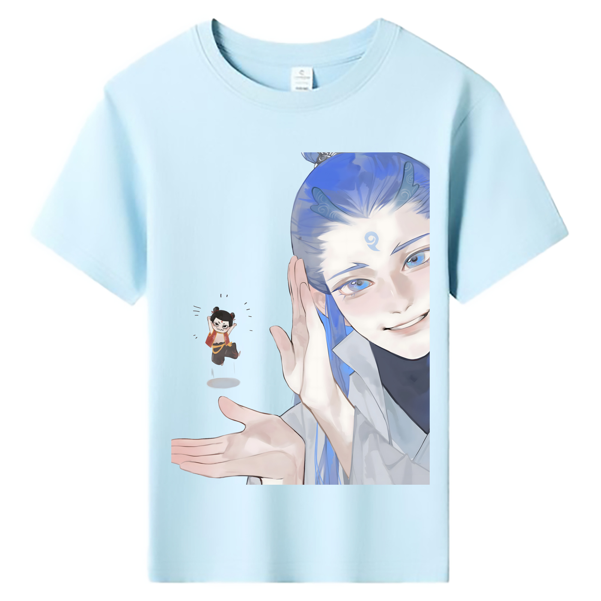 （画像用） Ne Zha 2 ナタ 魔童の大暴れ 綿100％キッズTシャツ（フロントプリント）